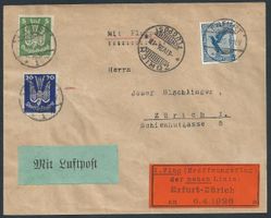Flugpost Schweiz 1926 Zürich Berlin Luftpost Erstflug