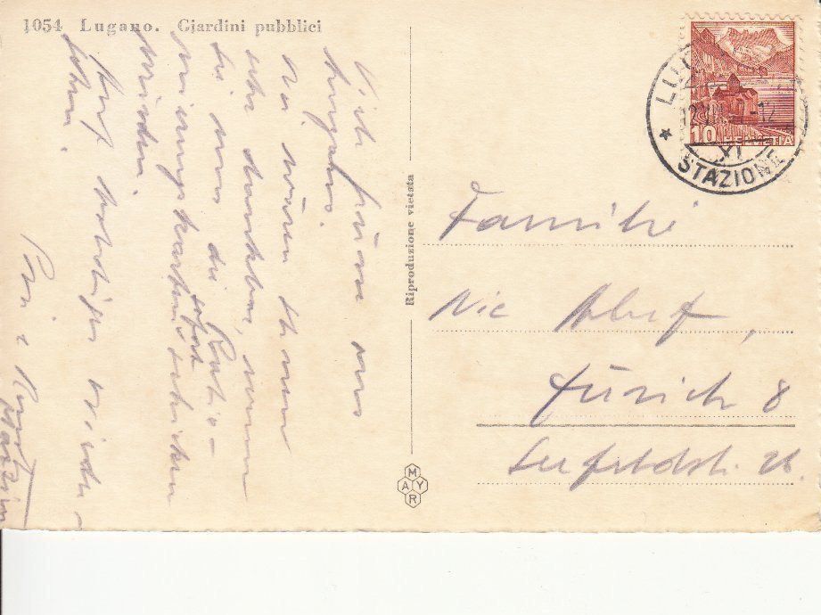 Cartoline postali: Lugano 1947 – Usato da Bürglen TG venduto da StampGraf 1