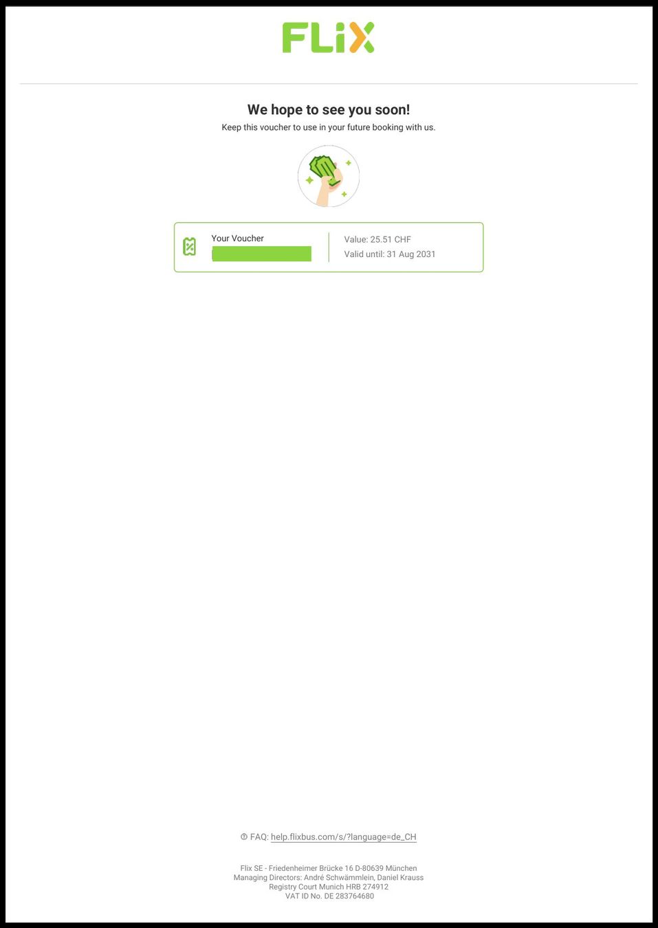 Flixbus Bons: Flix Bus Gutscheine – Neuf (Voir description) à Rubigen par OPERNFREUND