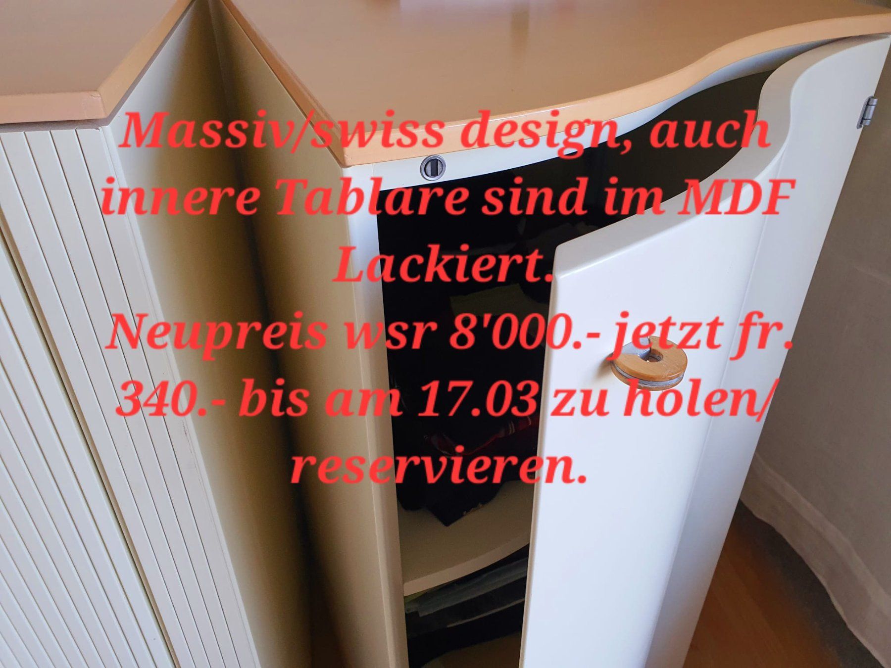 Cassettiere: Designer Highboard Swiss made MDF cremefarbig 3 Teile – Usato da Altdorf UR venduto da BLACKGARLIC 2