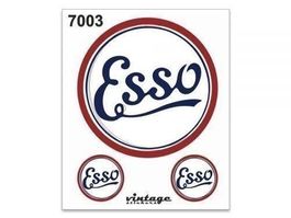 Esso Vintage Sticker Aufkleber 3-teilig