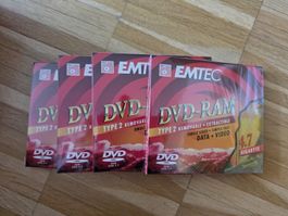 4 neue und orginalverpackte EMTEC DVD-RAM TYPE 2 4.7 GB