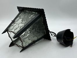 Deckenlampe Vintage Glas Metall, Pendelleuchte Hauseingang