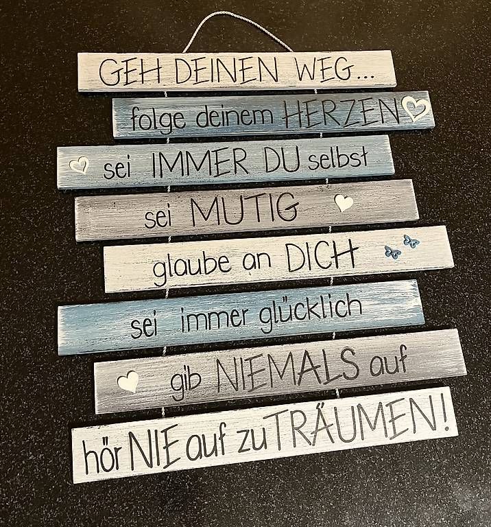 Schilder: Holzschild mit Spruch – Gebraucht aus Kriens von selina444