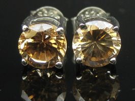 Ohrringe Ohrstecker Silber 925 aprikot Schmuckstein