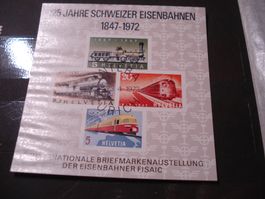 Vignettenblock 1972, 125 Jahre Schweizer Eisenbahnen *