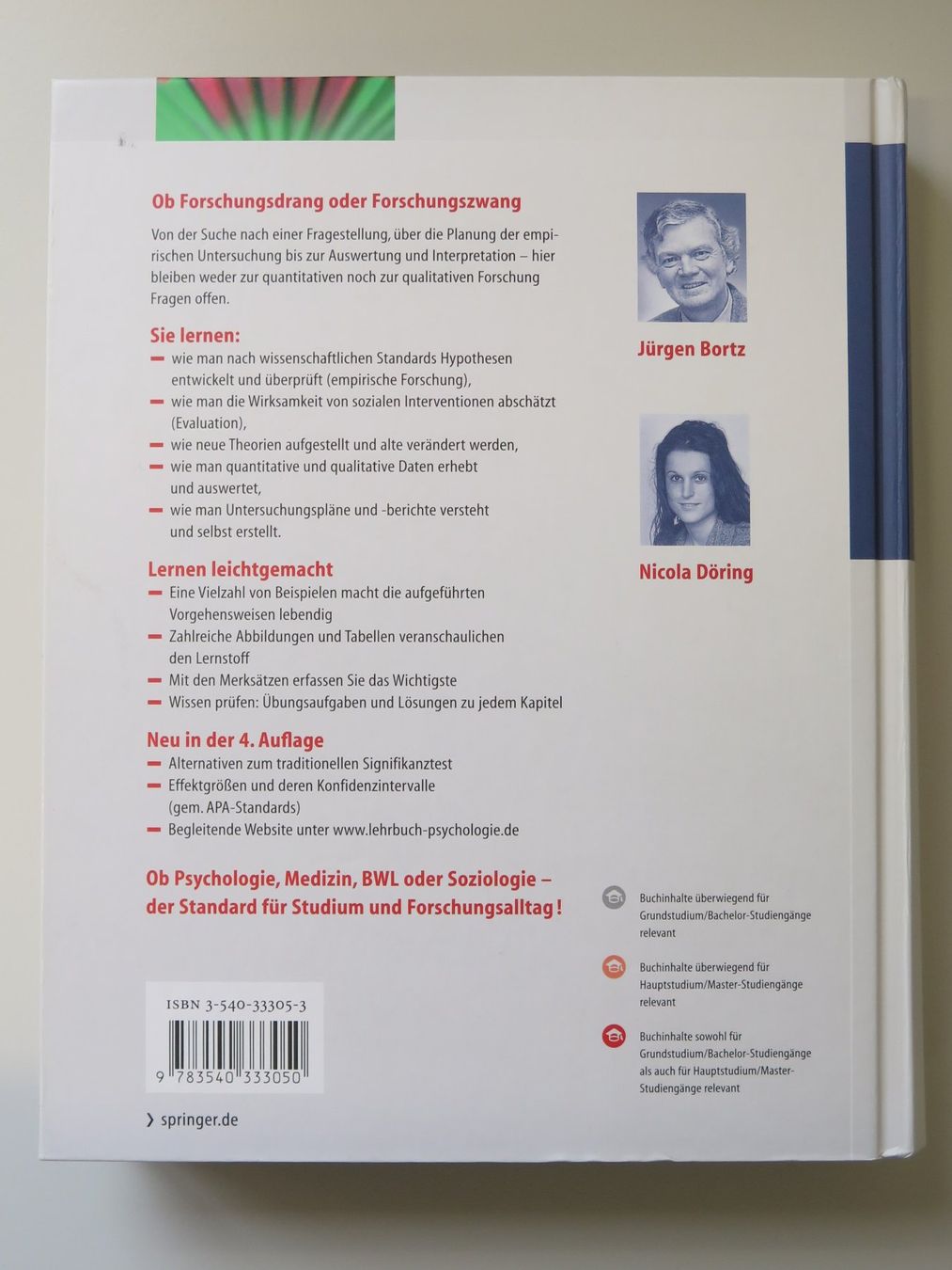 Libri: Forschungsmethoden und Evaluation, Bortz & Döring, 4. Aufl – Usato da Buchs AG venduto da mr_steed 1