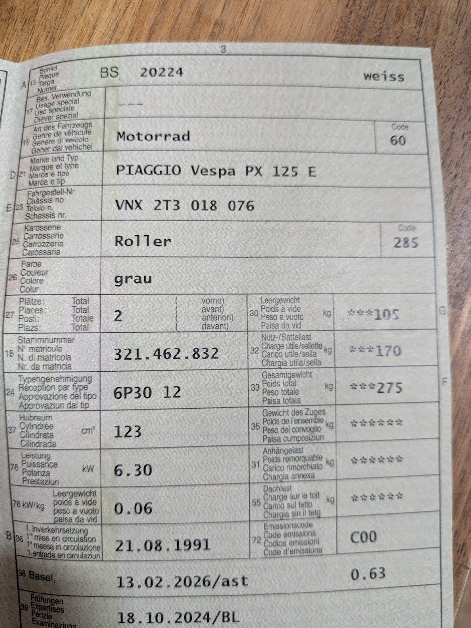 Piaggio Scooters: Vespa 125 PXE ab Platz – Defekt aus Basel von Cohiba1 1