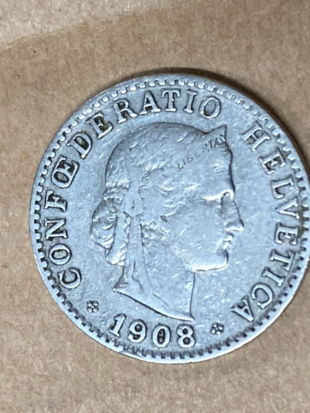 Tutti le monete: MONETA SVIZZERA 20 centesimi 1908 usata - circolata – Usato da Vezia venduto da Aquarius_Age