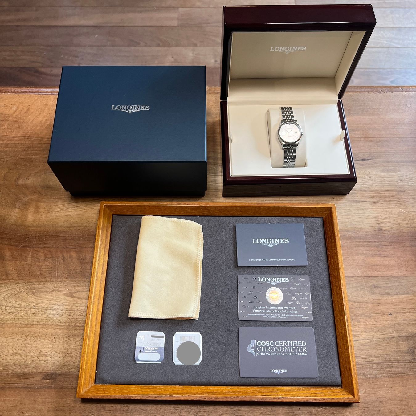 Longines Orologi: Longines Record Auto Chronometer Full Set L2.321.4.72.6 – Usato da Carouge GE venduto da Watchaser 9