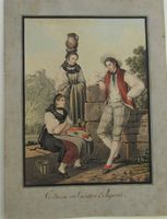 Aargau Tracht Umrissradierung