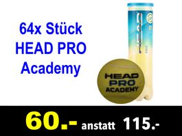 🔴  Tennisbälle HEAD PRO 64x Stück Academy /421B