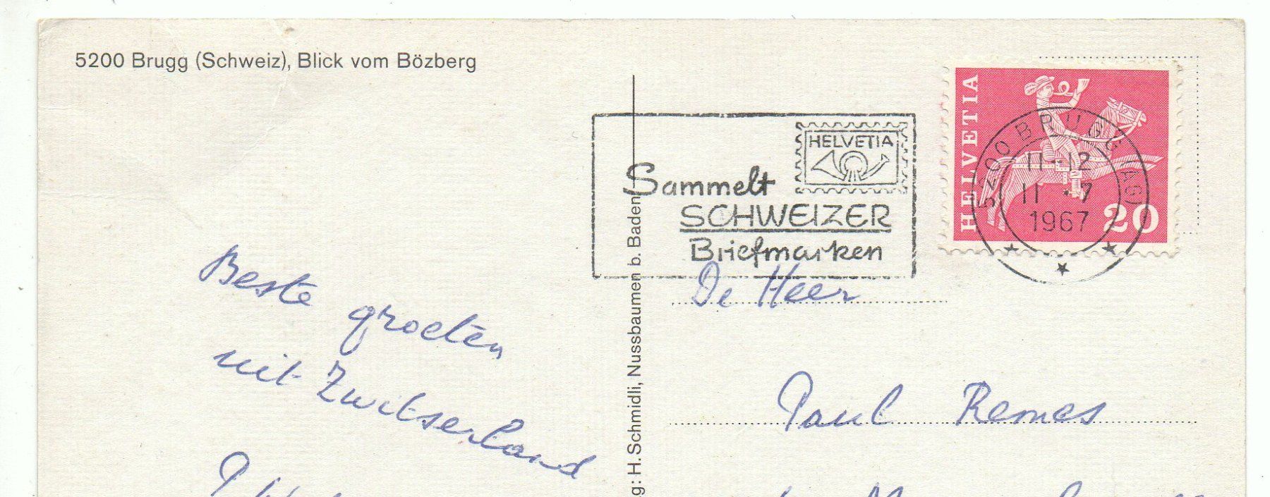Cartoline postali: BRUGG Blick vom Bözberg – Usato da Jona venduto da philajona 1