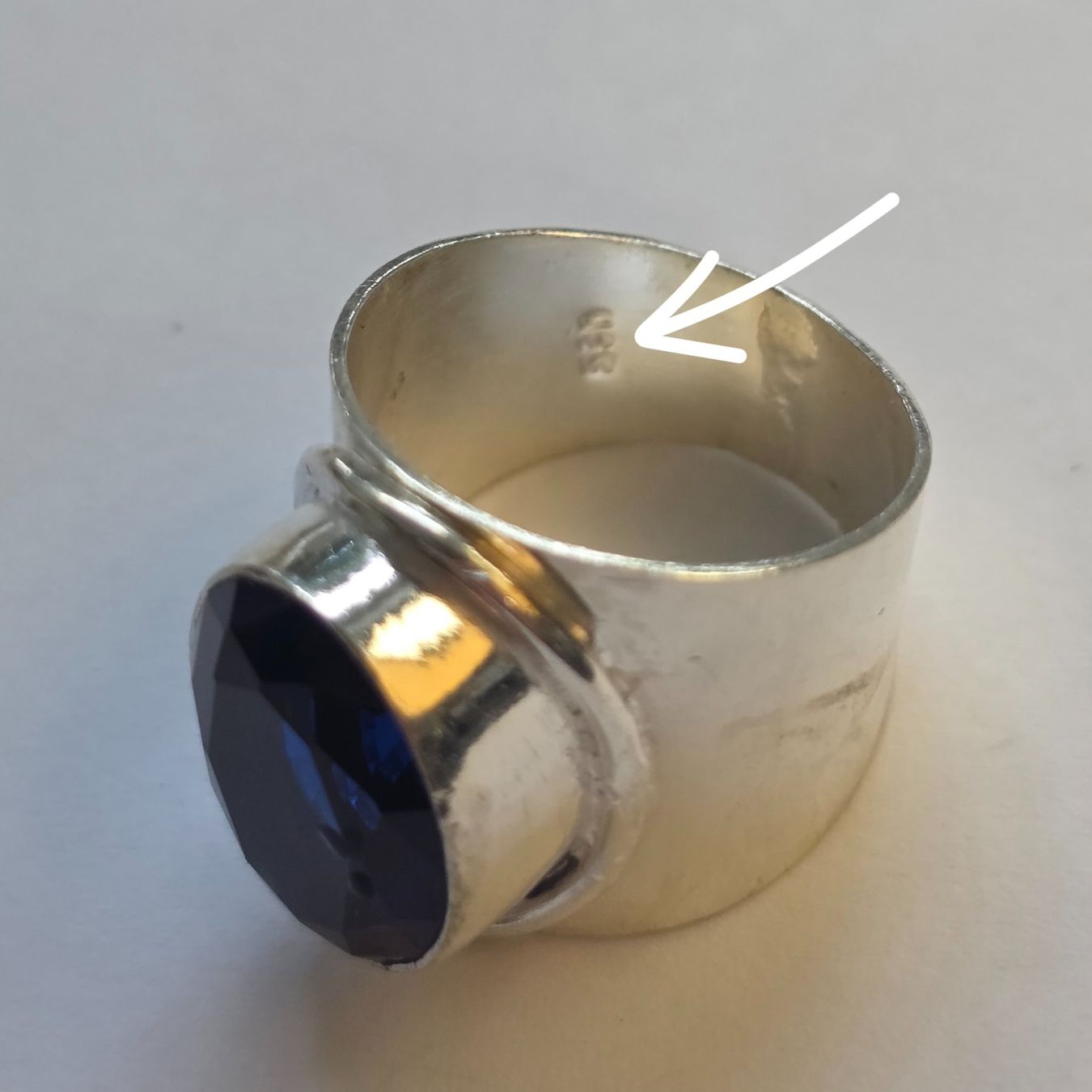 Anelli: Ring Silber blau Stein Grösse 53 Silber 925 neu – Nuovo (secondo la descrizione) da Zürich venduto da benedikt12 2