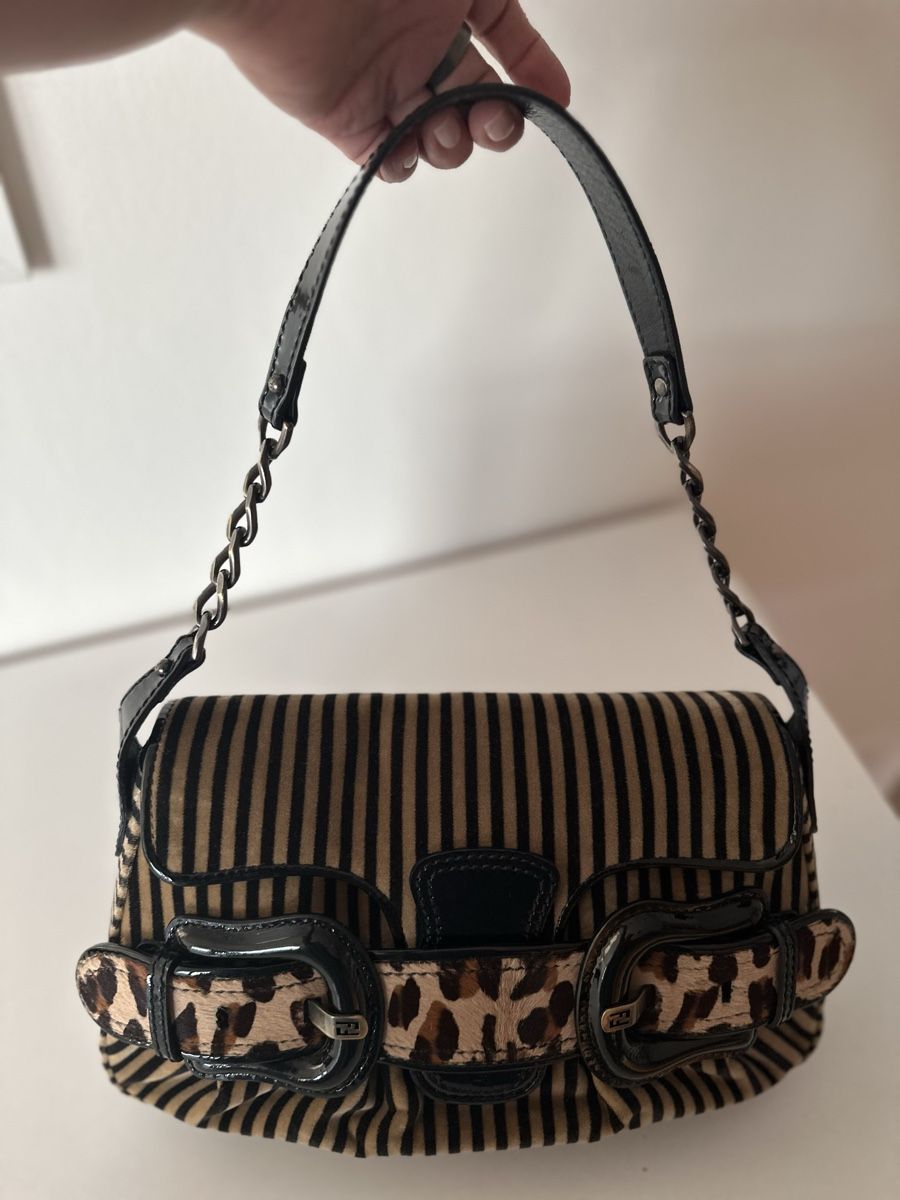 Fendi Borse da donna: Fendi Striped Velvet & Leopard Print Bag  – Nuovo e nell'imballaggio originale da Binningen venduto da can_s2yh 5