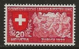 1939 ABART 20 Rp. Landesausst (d), postfrisch