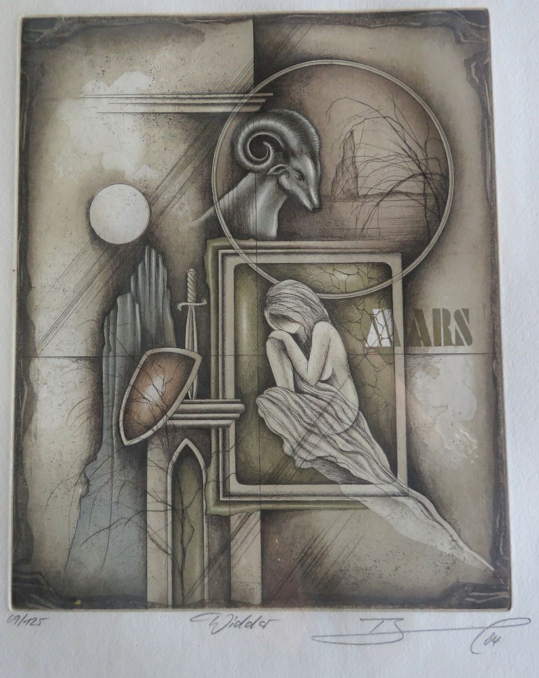 Grafiken & Lithographien: Original Radierung Lithographie Rüdiger Brassel  Der Widder – Gebraucht aus Tüscherz-Alfermée von Newpad 1