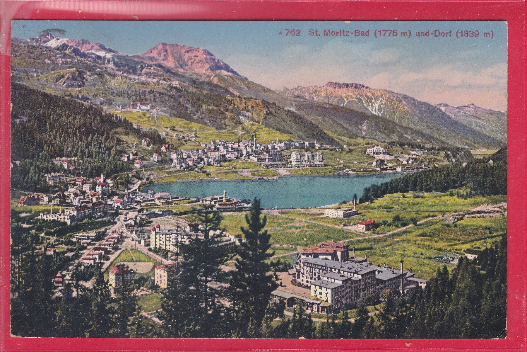Cartoline postali: ST.MORITZ-BAD 1775m UND DORF 1839m, – Usato da Oberrieden venduto da Gebirgsstelze
