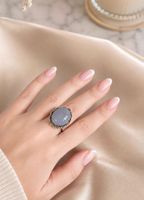 925er Silber Ring mit echtem Mondstein