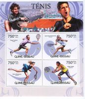Block Tennis. Federer, Nadal, Scharapowa. Guinea-Bissau.