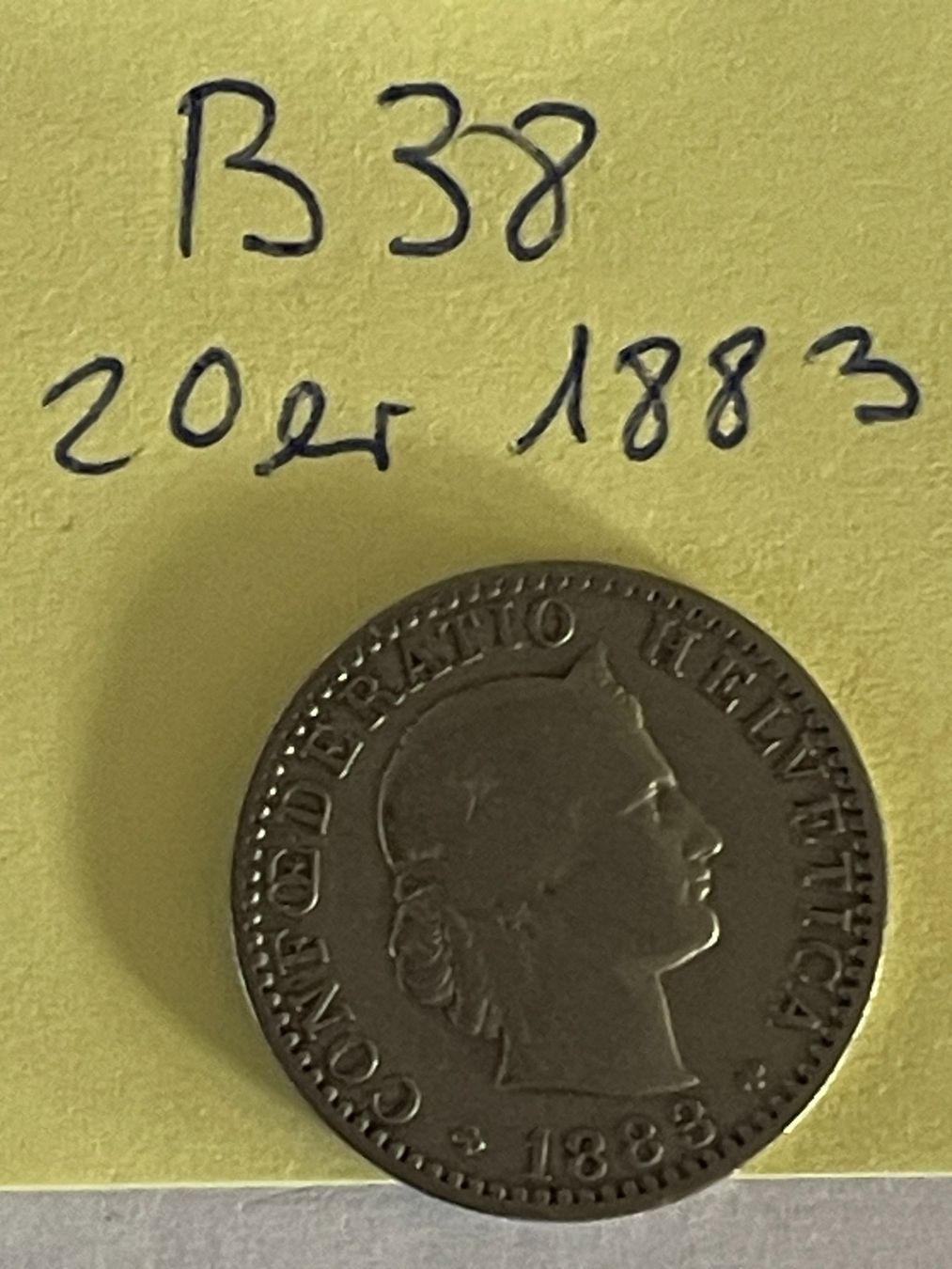 Toutes les monnaies: 20 Rappen - Schweiz - 1883 – D'occasion à Niederwil AG par dahu75 1