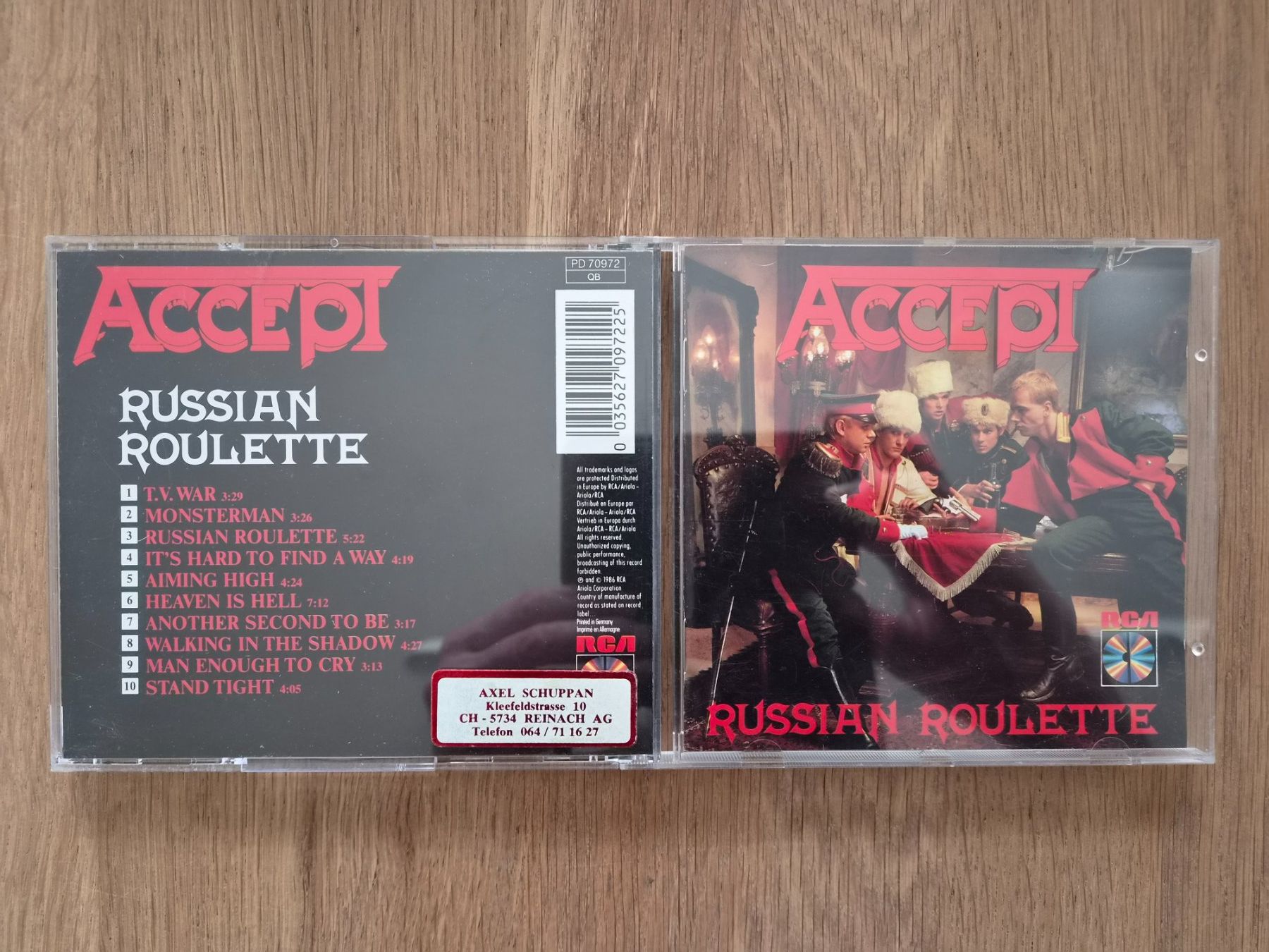 CDs: CD Accept - Russian Roulette, 1986 – D'occasion à Nebikon par Harley-Davidson01