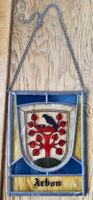 Arbon Glaswappen, Glasbild mit Metallrahmen