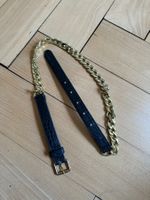 Gürtel-Kette schwarz-gold XS