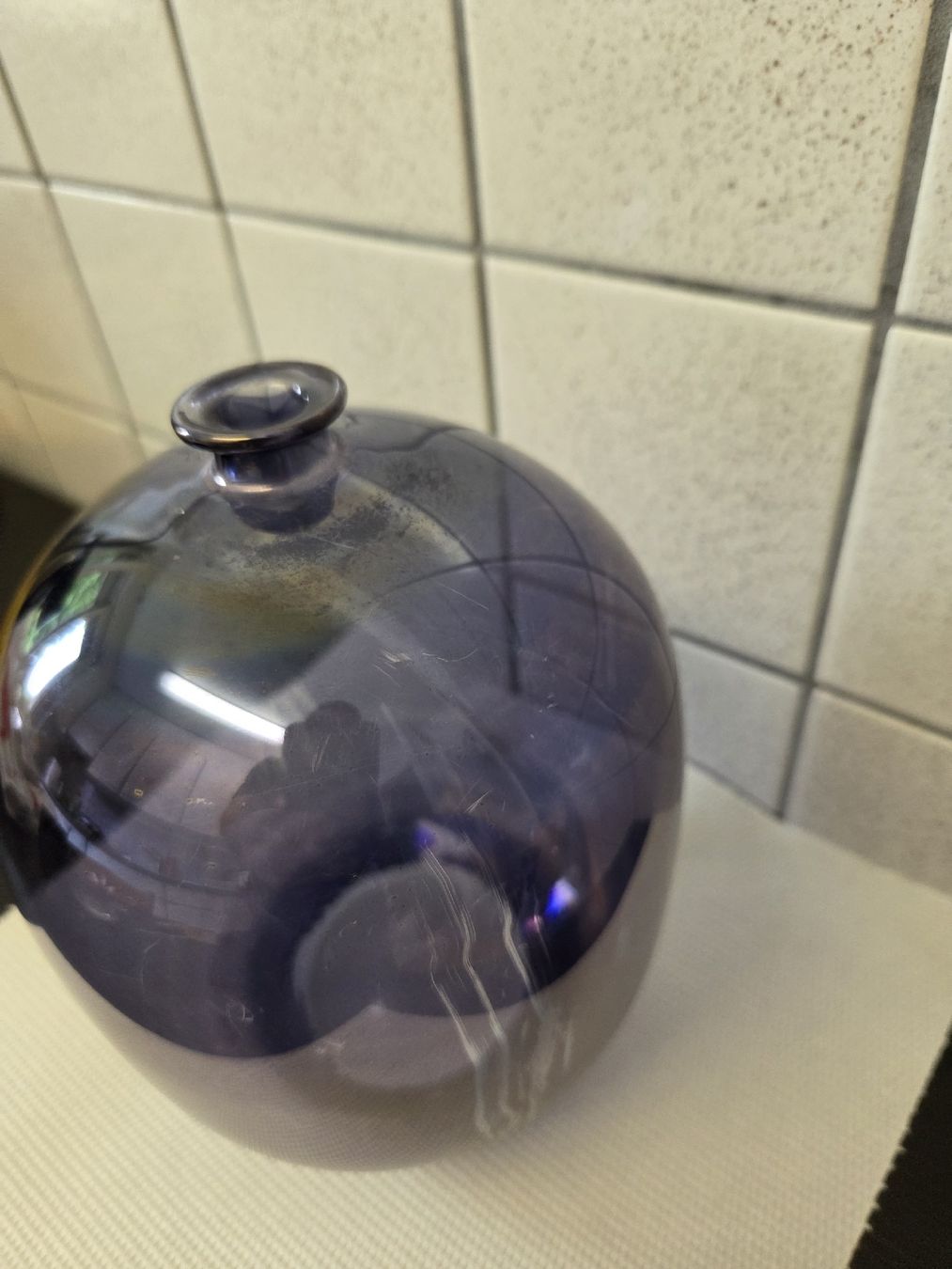Murano Vasi & Recipienti: Violette Murano Glasvase, signiert – Usato da Dietikon venduto da Allegra34 6