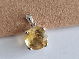 18K Weissgold Anhänger mit Citrin