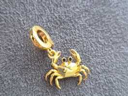 Charm Krabbe goldfarbig +Garantie