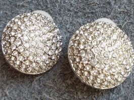 Vintage runde klassische CARRE Strass Ohrclips