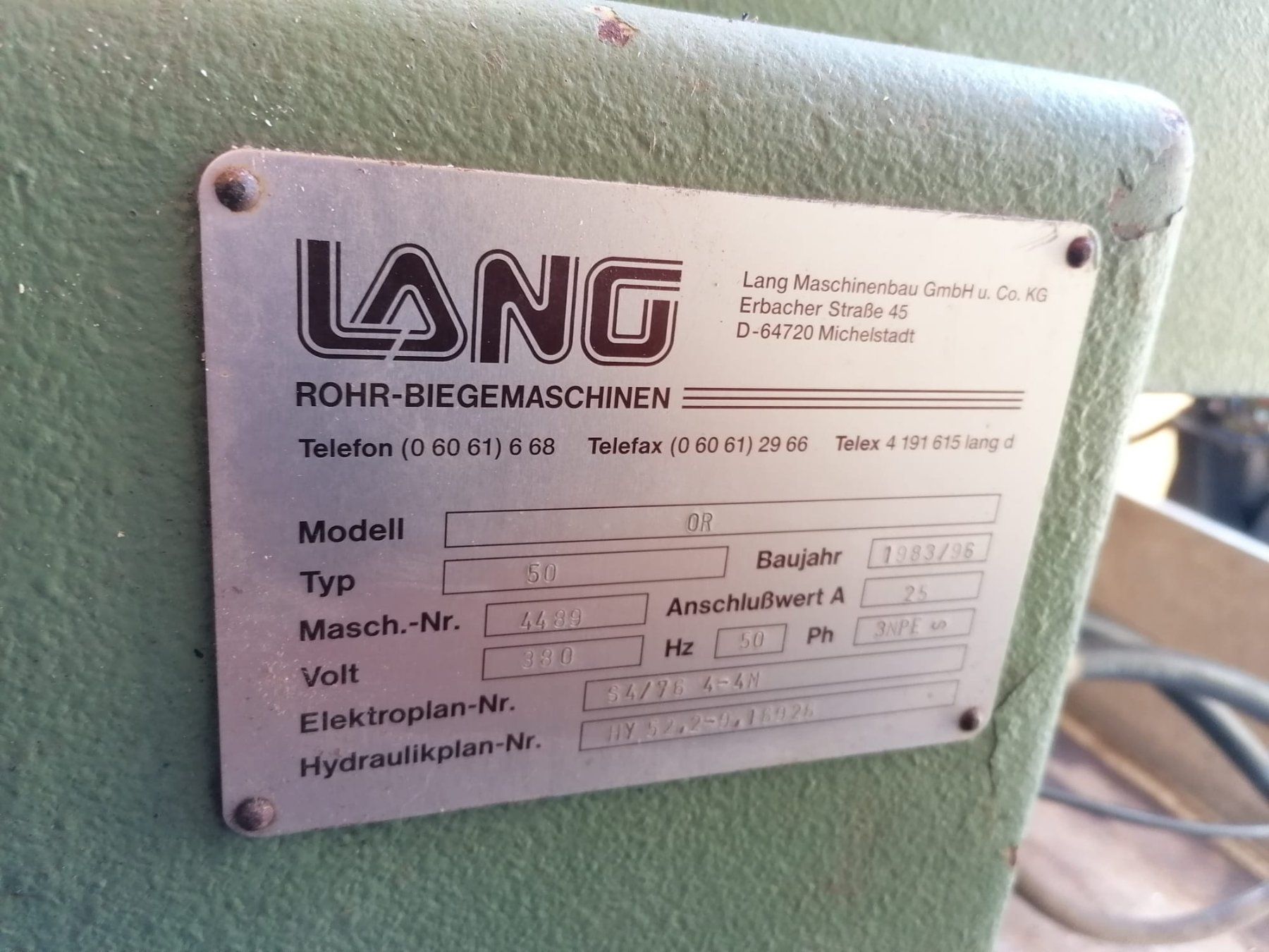 Tutte le macchine: Lang Rohrbiegemaschine – Usato da Studen SZ venduto da Einafets90 3