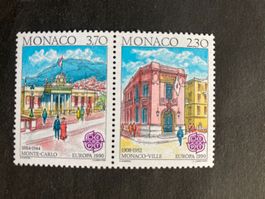 Monaco 1990 Paar 3.7/2.3 Europa CEPT Postgebäude