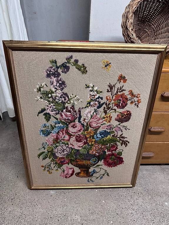 Dipinti: Wunderschönes Gobelin Blumengemälde – Usato da Münchenstein venduto da mimi93