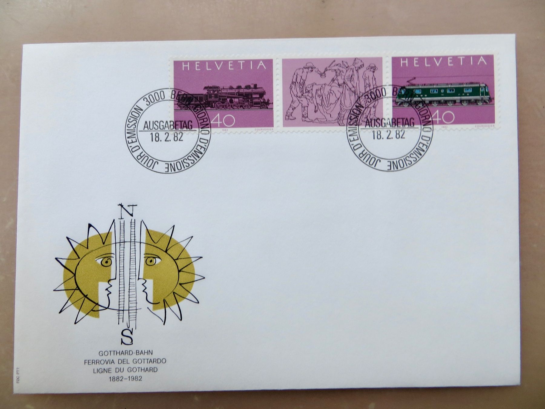 Tutti i francobolli: Sonderbriefe FD 1982 100 J. Gotthardbahn – Nuovo (secondo la descrizione) da Basel venduto da 8013