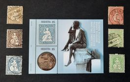 9-29-1 Bloc 150 ans "Rappen" et timbres Helvétie assise