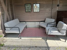Gartenlounge Set 3-teilig anthrazit