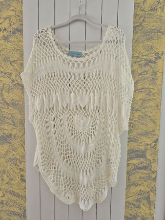 Häkel-Tunika, Farbe  Creme, Größe 38/40, wie Neu