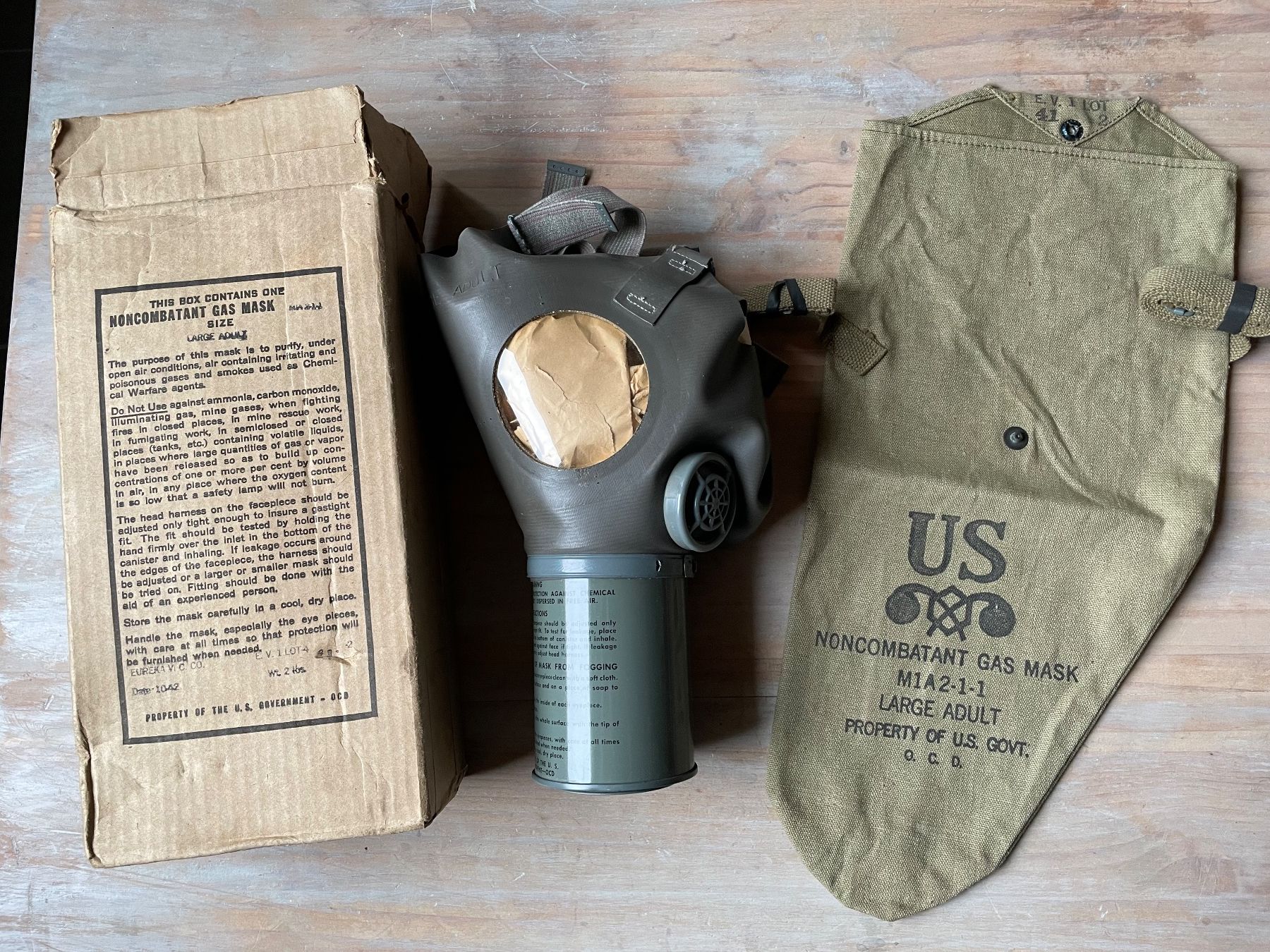 US Army Uniformi: Original WW2 us Gas Mask 1942 – Usato da Oberbütschel venduto da Woodie2005