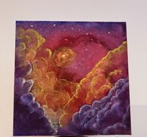 Acryl Gemälde auf Leinwand Motiv Weltraum neuwertig