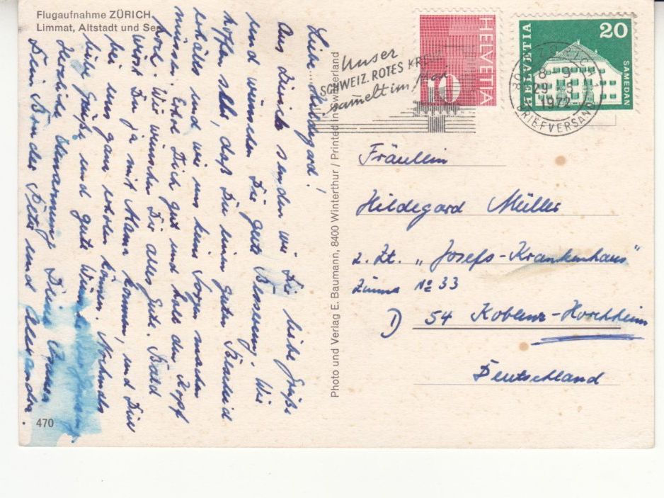 Cartoline postali: Zürich 1972 – Usato da Bürglen TG venduto da StampGraf 1