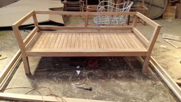 Sofa Lounge Couch Loungesofa Teak Holz Outdoormöbel Kanapee