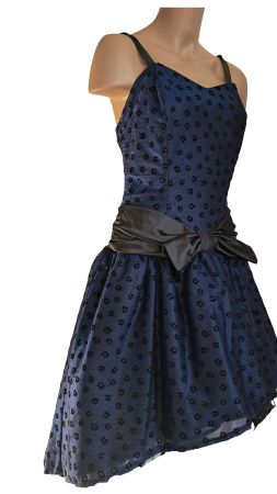 Sommerkleid Partykleid S/M Vintagekleid blau schimmernd