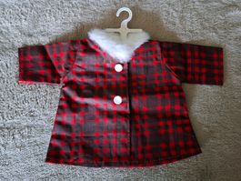 Zauberhaftes,Vintage, Puppenmänteli rot-kariert, Gr. 40