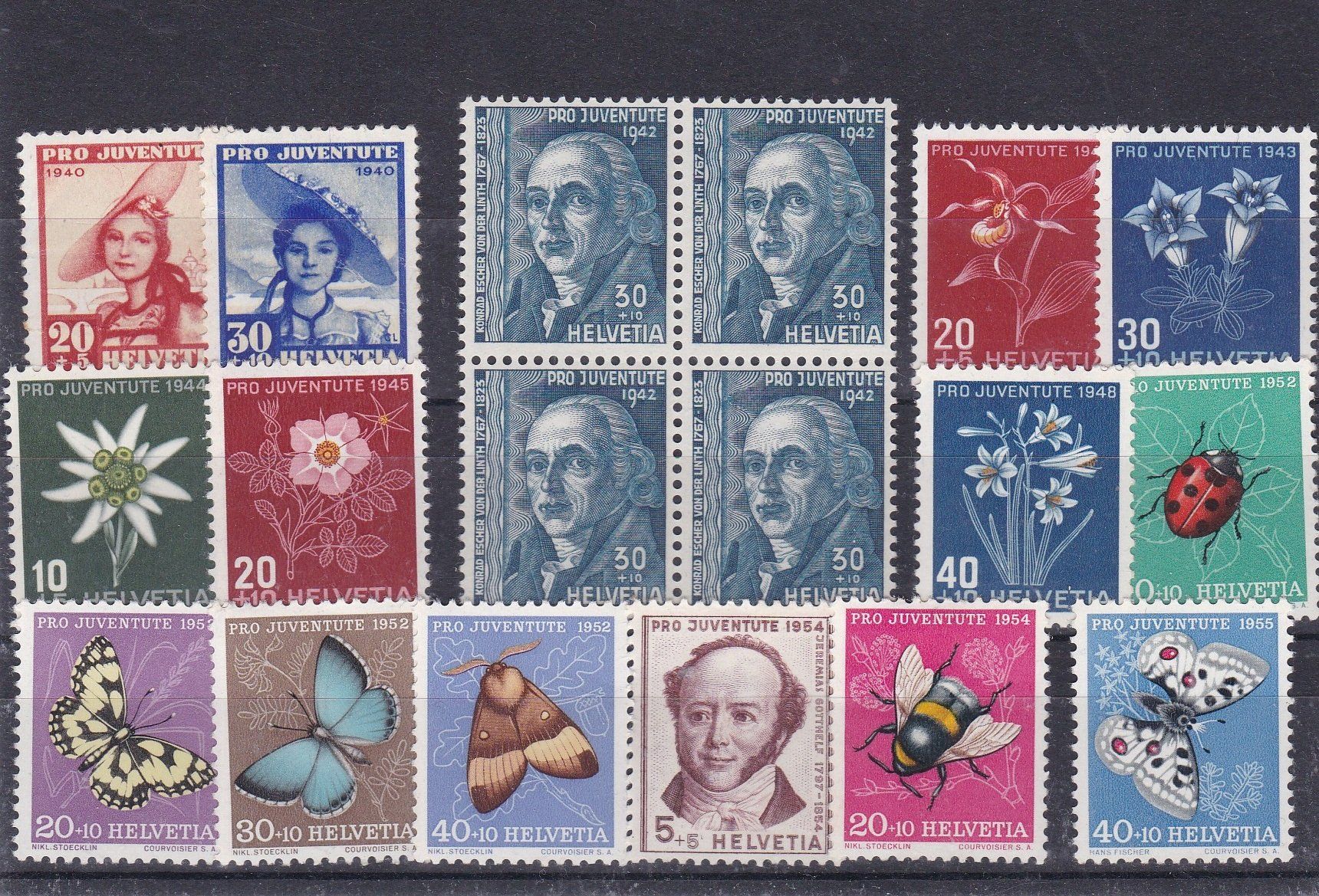 Alle Briefmarken: Pro Juventute Briefmarken Lot, postfrisch ab Vorläufer – Gebraucht aus Münchwilen AG von Nesar 2