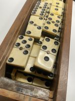 Antikes Brettspiel Domino aus Knochen/Ebenholz 1850-1900