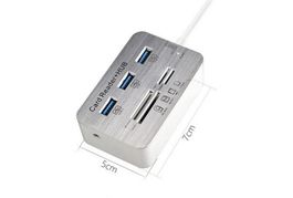 Kartenleser USB Hub 3.0 All-in-One Splitter 3 Ports
