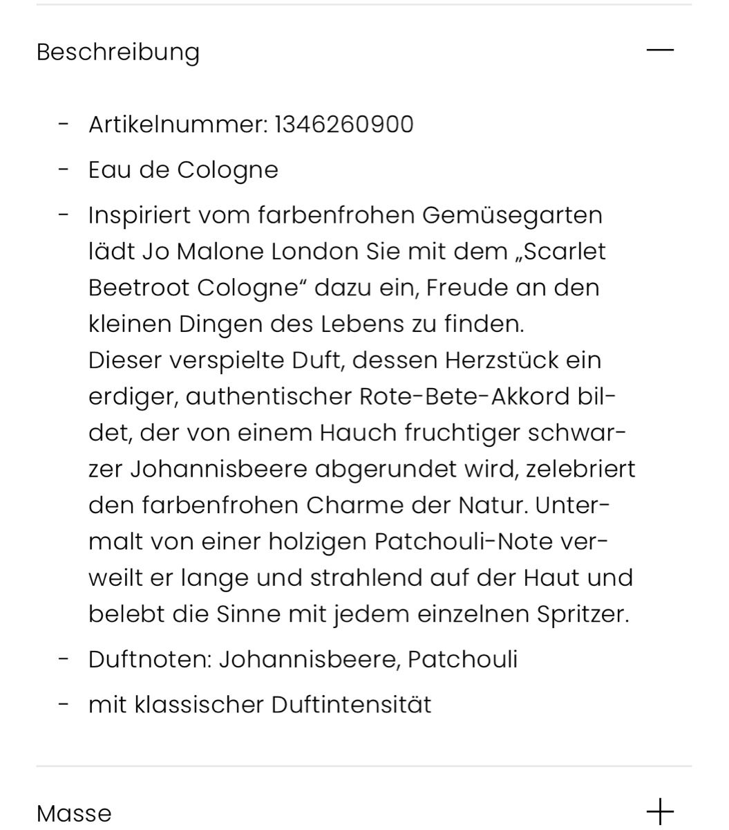 Jo Malone Parfum & Eau de Toilette: Jo Malone Beetroot Cologne 30ml neu – Neu (gemäss Beschreibung) aus Gümligen von kleiderschrankbe6 4