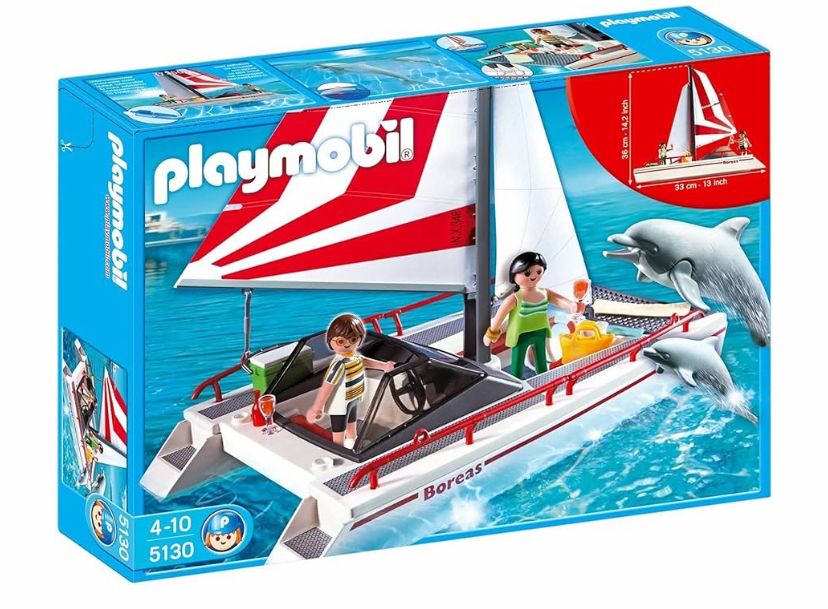 Playmobil Giocattoli: Playmobil 5130 Katamaran mit Delfinen Schiff Boot V – Usato da Belp venduto da Ricardo-J